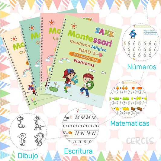 KIT DE 4 LIBROS DE CALIGRAFIA